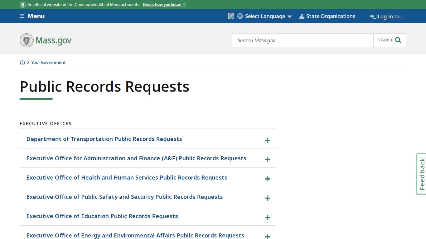 Public Records Requests | Mass.gov